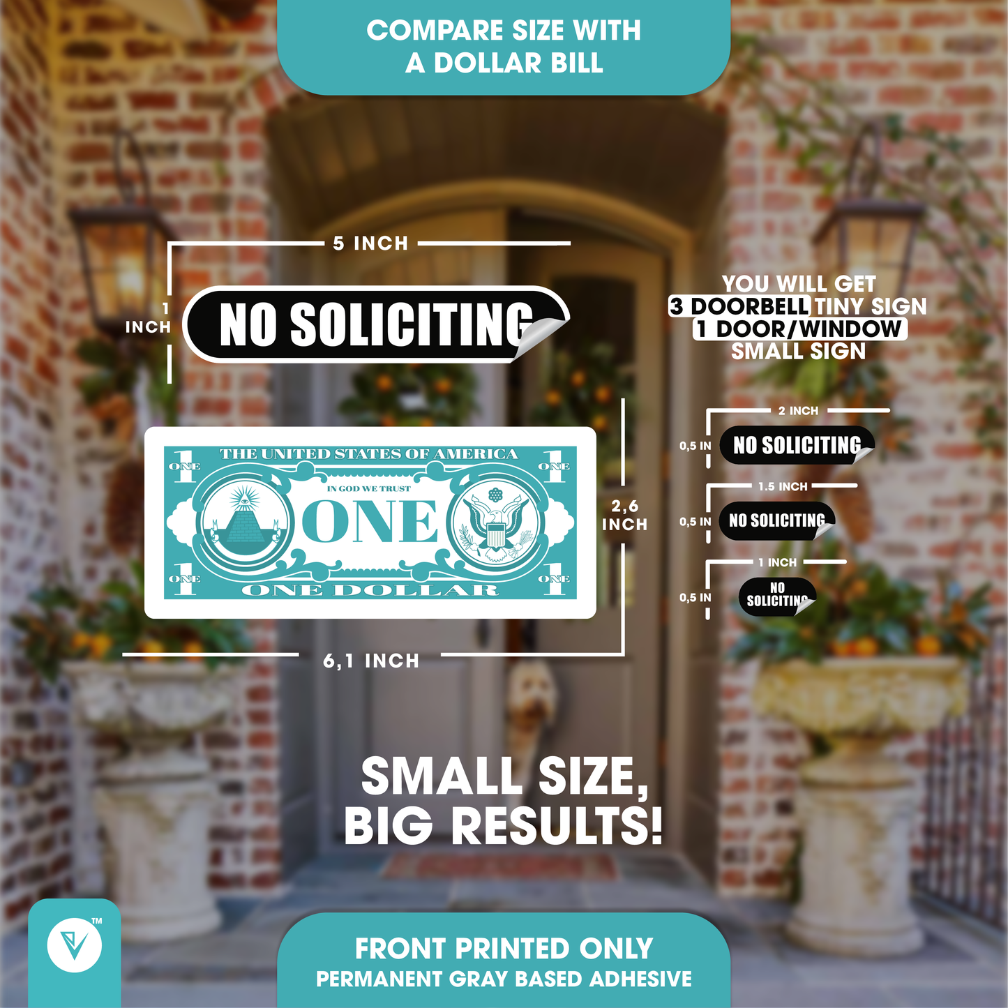 Tiny No Soliciting for Doorbell