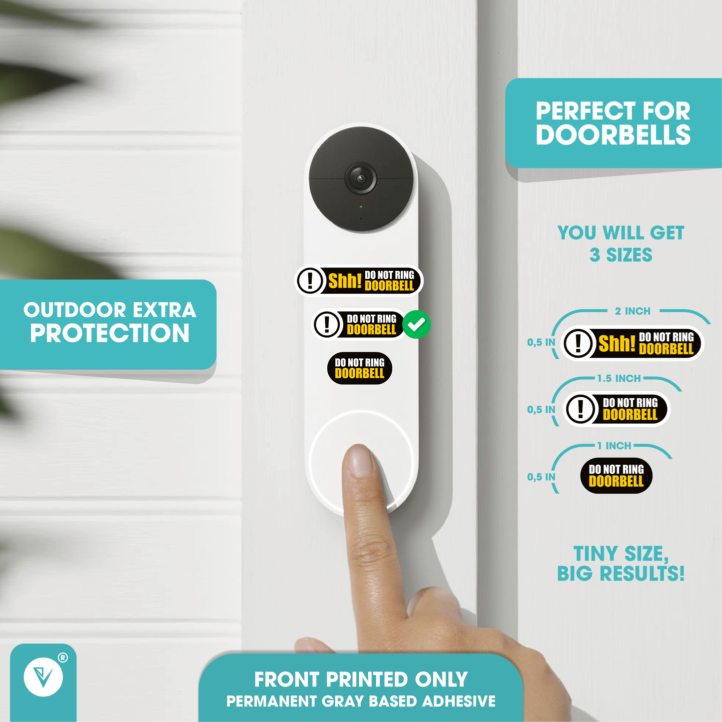 Do Not Ring Doorbell Tiny Stickers