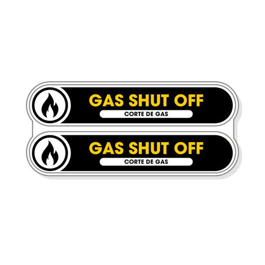 Gas Shut Off Small Stickers