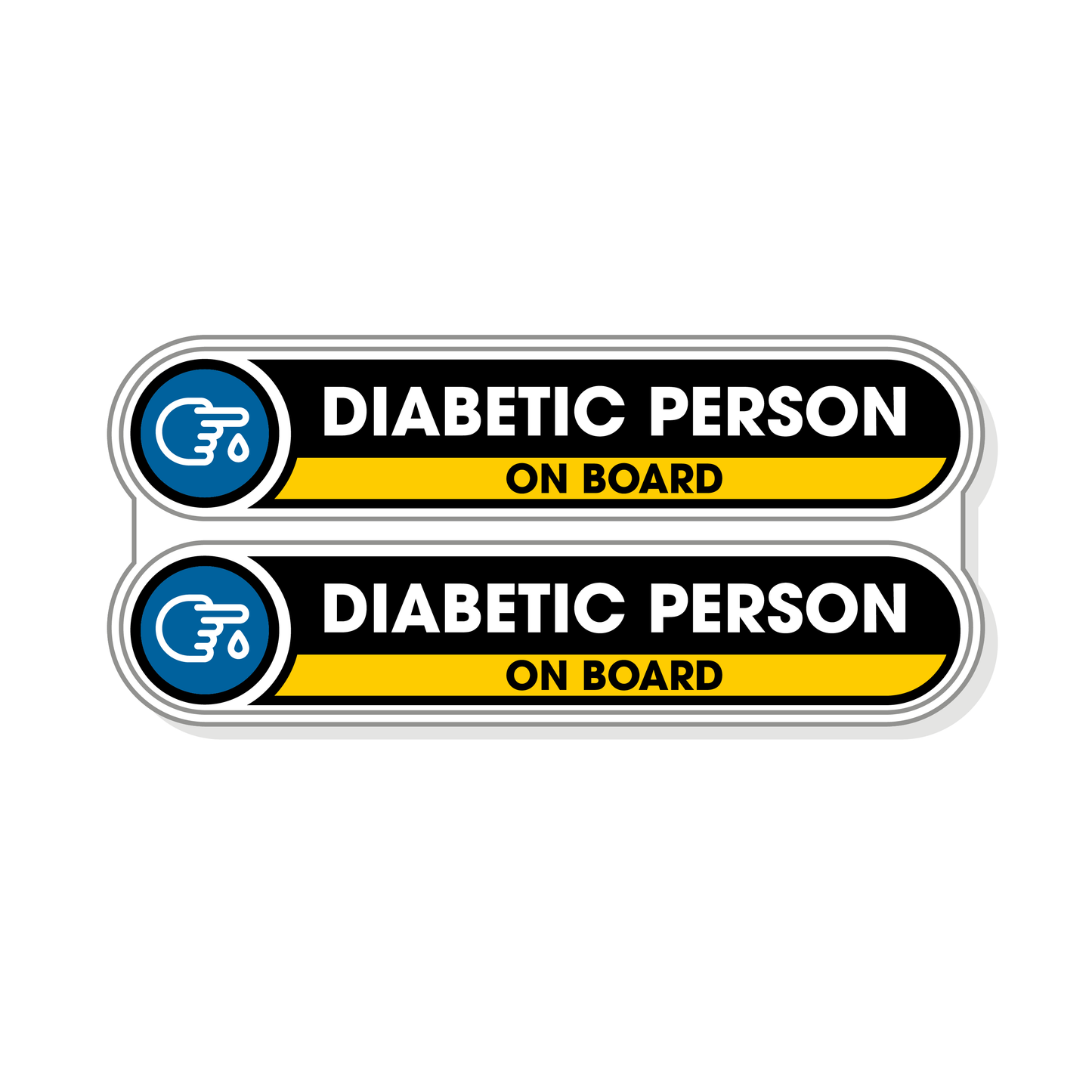 Diabetic Person on Board Small Stickers for Car