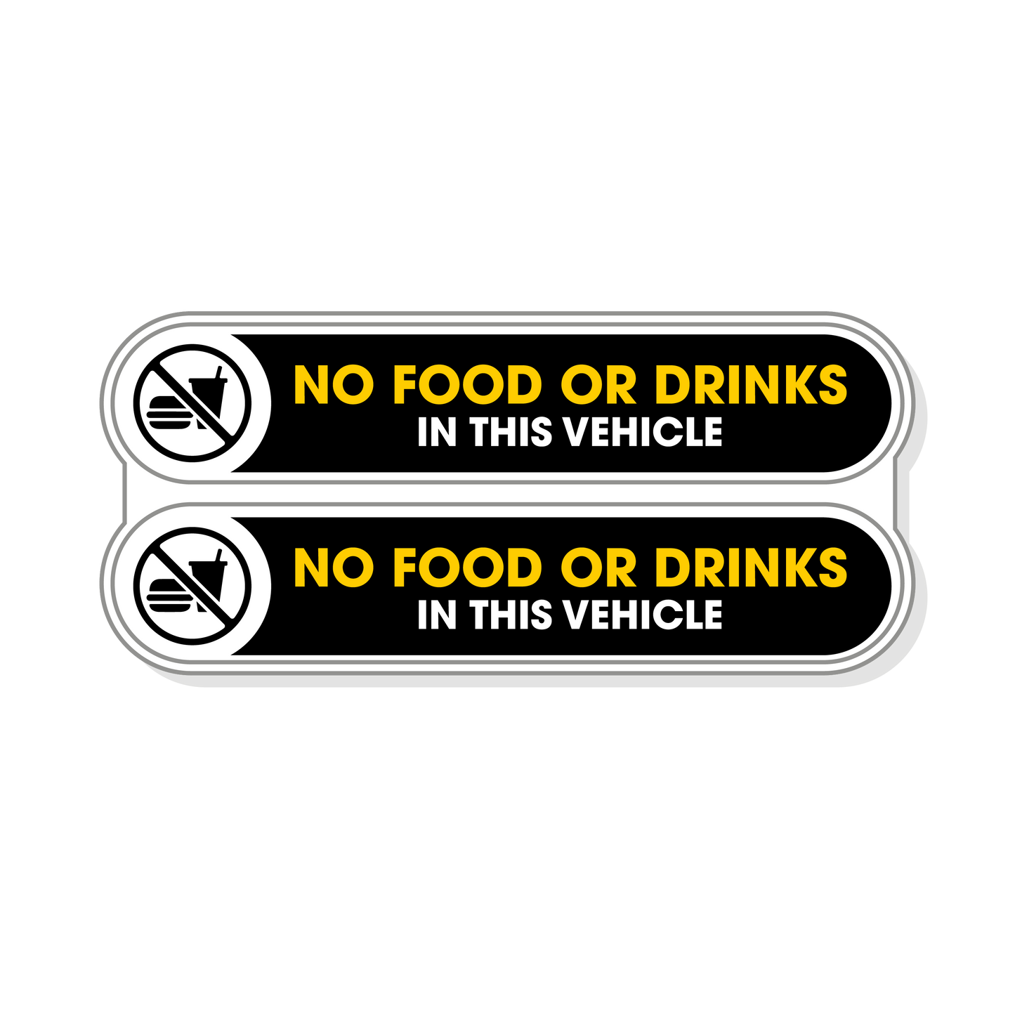 No Food or Drinks in this Vehicle Stickers