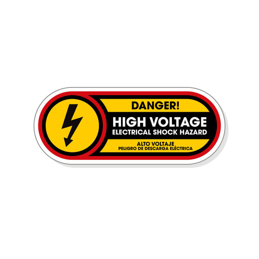 Danger High Voltage Bilingual Sticker