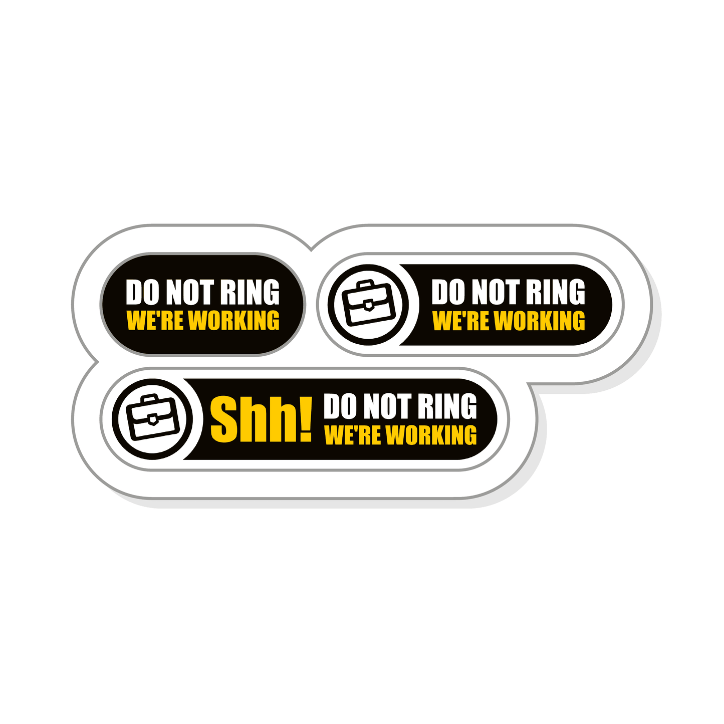 Tiny Do Not Ring We are Working Stickers