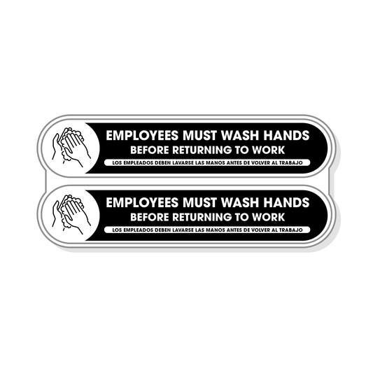 Employees Must Wash Hands Tiny Stickers