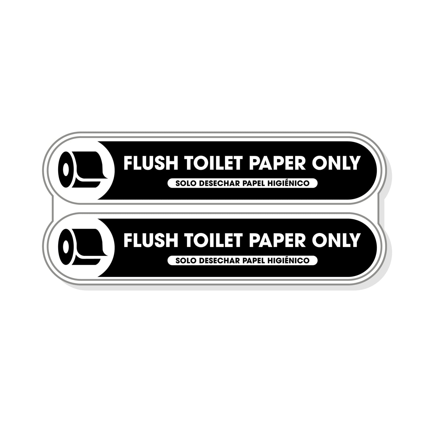 Flush Toilet Paper Only Tiny Stickers