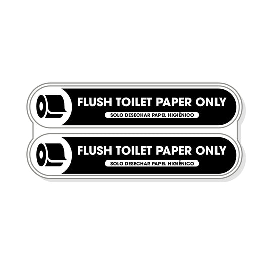 Flush Toilet Paper Only Tiny Stickers